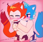 alternate_species balls blue_hair blush bodily_fluids cum duo genital_fluids genitals hair humanoidized male male/male orange_hair penis profanity text skylindraws friday_night_funkin' pico_(series) boyfriend_(fnf) pico_(newgrounds) animal_humanoid cat_humanoid felid felid_humanoid feline feline_humanoid human humanoid mammal mammal_humanoid english_text unavailable_at_source