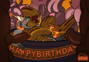 anatomically_correct anatomically_correct_genitalia anthro anus bodily_fluids butt excessive_feces feces feces_everywhere feces_in_ass feces_in_mouth feces_on_body feces_on_face feces_on_penis feces_pile genital_fluids genitals group hyper hyper_feces male penis pooping pooping_on_dick puffy_anus urine watersports grubbs bovid bovine canid canine caprine cattle equid equine goat horse mammal mephitid skunk absurd_res hi_res