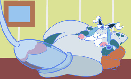 anthro balls belly big_balls big_belly big_penis bodily_fluids butt cum ejaculation fusion genital_fluids genitals huge_balls huge_belly huge_penis hyper hyper_balls hyper_belly hyper_genitalia hyper_penis machine male milking_cum milking_machine overweight overweight_male penile penis penis_milking pokemon_fusion solo sound_warning startlin nintendo pokemon eeveelution frosmoth generation_4_pokemon generation_8_pokemon glaceon pokemon_(species) absurd_res animated hi_res short_playtime sound video