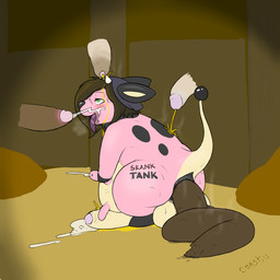 anthro anus backsack balls black_anus black_body black_fur blush bodily_fluids brown_hair butt cum cum_on_face cum_on_ground cumming_while_shitting disembodied_penis drooling ejaculation eye_roll feces feces_on_ground feces_pile foreskin fur genital_fluids genitals green_eyes group gynomorph gynomorph_pooping hair intersex lactating male male_peeing male_peeing_on_intersex milk narrowed_eyes open_mouth peeing peeing_on_another peeing_together penis pink_body pink_fur pooping pooping_on_floor raised_tail saliva scatplay steam steaming_feces sweat tail teats text tongue tongue_out urine urine_in_hair urine_on_back urine_on_ground urine_stream watersports yellow_body yellow_fur fat-coast nintendo pokemon generation_2_pokemon miltank pokemon_(species) 1:1 2013 artist_name dated english_text