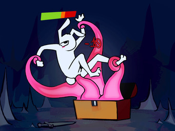 anal anal_penetration anthro cave dungeon enemy gameplay_mechanics held_up male penetration solo stuck tentacle_in_ass tentacle_penetration tentacles trapped stuffour lagomorph leporid mammal mimic mimic_chest monster rabbit 2d_animation 4:3 animated loop