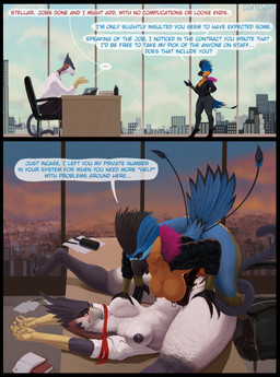 after_sex animal_genitalia animal_penis anthro balls beak big_balls black_nipples blush blushing_profusely bodily_fluids breast_grab breasts city city_background claws cum cum_in_vagina cum_inside dialogue duo equine_genitalia equine_penis exposed_breasts feathers feet female female_penetrated flaccid from_front_position genital_fluids genitals hand_on_breast intersex intersex/female intersex_penetrating intersex_penetrating_female leaking_cum lying mating_press missionary_position nipple_piercing nipples on_back penetration penis piercing restrained_arms sex sheath size_difference talons text toe_claws toes unprofessional_behavior goatesque mythology lori_(skully) seljhet accipitrid accipitriform aquilinae avian bird coraciiform eagle gryphon motmot mythological_avian mythological_creature ornate_hawk-eagle trinidad_motmot absurd_res comic english_text hi_res herm_(lore)
