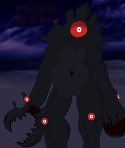 anthro belly blood_on_claws claws looking_at_viewer male male/male pecs slightly_chubby slightly_chubby_anthro slightly_chubby_male solo text wasteland wide_eyed oxygensmolangel creepypasta friday_night_funkin' nintendo pokemon unown_king's_curse_(fnf_mod) fan_character unown_king generation_2_pokemon pokemon_(species) unown_(pokemon) absurd_res character_cipher hi_res unown_text