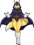 anthro black_cloak black_clothing cloak clothed clothing cosplay crossover_cosplay female fur futatsudomoe one_piece_suit solo symbol symbol_on_thigh tail tomoe_(symbol) yellow_body yellow_fur rizal_ok bandai_namco dc_comics digimon raven_(dc) canid canine digimon_(species) fox mammal renamon 2025 absurd_res crossover hi_res