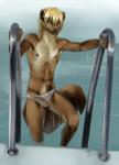 2013 blonde_hair bulge carter_reise ear_piercing erection front fur hair humanoid_penis looking_at_viewer male mammal marten moodyferret mustelid navel_piercing nipple_piercing nipples penis piercing pine_marten pool solo speedo standing swimsuit topless translucent water weasel wet wet_fur
Rating: Explicit
Score: 25
User: MoodyFerret
Date: October 09, 2013