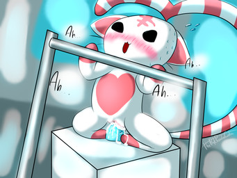 anthro blush bodily_fluids box container cum cum_in_vagina cum_inside dildo exercise female fur genital_fluids genitals penetration pink_stripes sex_toy solo stripes sweat vaginal vaginal_fluids vaginal_penetration vulva white_body white_fur workout thepinkpandacat mail_de_cute linda_(mail_de_cute) domestic_cat felid feline felis mammal 2024 4:3 hi_res watermark