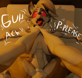 animal_genitalia animal_penis anthro asphyxiation bed begging_for_mercy bound breasts canine_genitalia canine_penis choking dialogue duo dying erection female first_person_view fur furniture genitals hair hand_on_neck hands_tied killing knot lying male male/female male_pov nude on_back on_bed open_mouth penis pillow red_sclera rope snuff strangling teeth text tongue white_body white_fur megotraun hellaverse helluva_boss mythology loona_(helluva_boss) canid canid_demon canine canis demon hellhound mammal mythological_canine mythological_creature 3d_(artwork) digital_media_(artwork) english_text hi_res