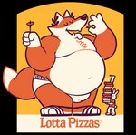 anthro belly big_belly clothing container duo eyes_closed food footwear male orange_body overweight overweight_male parody pizza pizza_box sandals shoes toony underwear greenendorf little_caesars canid canine fox lagomorph leporid mammal rabbit 2024 alpha_channel