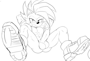 abs anthro balls black_nose butt clothing erection footwear genitals humanoid_genitalia humanoid_penis jacket looking_at_viewer male muscular muscular_male penis shoes solo spread_legs spreading topwear unimpressed lukastarfall sega sonic_the_hedgehog_(series) eulipotyphlan hedgehog mammal mole_(disambiguation) 2026 line_art monochrome