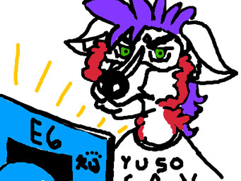computer electronics holidays male melnated_silver_fox raiyn_walker solo april_fools'_day furid_(e621) 2025 4:3 digital_media_(artwork) low_res