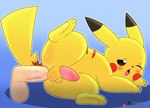 3_fingers 3_toes abdominal_bulge anal anal_fluids anal_penetration back_stripes balls black_ear_tips black_eyebrows black_nose blue_background blush blush_lines blush_stickers bodily_fluids body_blush brown_eyes brown_stripes brown_tail butt cum cum_drip dipstick_ears disembodied_balls disembodied_penis dripping drooling duo ear_markings erection eyebrows feet feral feral_penetrated fingers genital_fluids genitals glistening glistening_balls glistening_butt glistening_genitalia glistening_penis half-erect humanoid_genitalia humanoid_penis interspecies looking_pleasured lying male male/male male_penetrated male_penetrating male_penetrating_male multicolored_ears multicolored_tail on_side one_eye_closed open_mouth outline penetration penile penile_penetration penis penis_in_ass pink_penis pointy_ears pokephilia raised_leg red_cheeks saliva sex simple_background solo_focus stripes tail tan_balls tan_penis tapering_penis text thrusting toes white_outline yellow_balls yellow_body yellow_tail cloudeon nintendo pokemon generation_1_pokemon human mammal pikachu pokemon_(species) rodent 2d_animation animated digital_media_(artwork) frame_by_frame hi_res loop short_playtime url