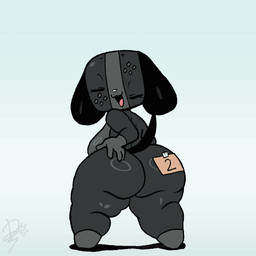 4_fingers animated_gif anthro big_butt blinking blue_eyes breasts butt eyelashes female fingers floppy_ears gloves_(marking) grey_body grey_pupils hand_on_butt heterochromia huge_butt huge_thighs leg_markings looking_at_viewer looking_back looking_back_at_viewer markings multicolored_body nude open_mouth open_smile pink_tongue post-it_note pupils rear_view red_eyes shadow shaking_butt shortstack shortstack_female side_boob simple_background smile socks_(marking) solo standing tail tape thick_thighs tongue two_tone_body white_background white_nose wide_stance dydy_silva nintendo nintendo_switch nintendo_switch_2 switch_dog_2 switchy_2_(joaoppereiraus) canid canine canis domestic_dog mammal 1:1 2025 2d_animation animated digital_media_(artwork) flat_colors short_playtime signature