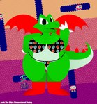 anthro breasts clothed clothing detailed_background female game_background nipples slightly_chubby solo tail thick_thighs wings josh_the_ultra_dimensional_being bandai_namco dig_dug mythology taiko_no_tatsujin dragon fygar mythological_creature mythological_scalie pooka pooka_(dig_dug) scalie absurd_res hi_res