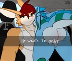 anthro car_interior duo humor male ordering_food tail prate-dragon he_wants_to_order mythology aiden_(prate) huff_(prate) dragon mythological_creature mythological_scalie scalie hi_res meme