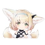 accessory big_ears blonde_hair clothed clothing collar female fur gloves hair hair_accessory handwear looking_at_viewer multi_tail smile solo tail yellow_body yellow_fur young ketchup_coke arknights hypergryph studio_montagne suzuran_(arknights) animal_humanoid canid canid_humanoid canine canine_humanoid canis fox fox_humanoid humanoid mammal mammal_humanoid 1:1 2020 absurd_res hi_res