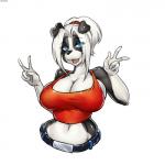 5_fingers anthro big_breasts black_body black_fur black_nose breasts cleavage clothed clothing female fingers fur hair huge_breasts looking_at_viewer multicolored_body multicolored_fur navel open_mouth simple_background smile solo standing tongue two_tone_body two_tone_fur white_background white_body white_fur white_hair wide_hips hotbento melinda_pastor_(lildredre) border_collie canid canine canis collie domestic_dog herding_dog mammal pastoral_dog sheepdog 1:1 2019 digital_media_(artwork) hi_res