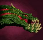 ambiguous_gender green_body green_scales open_mouth red_body red_eyes red_scales scales solo spikes teeth wildragon capcom monster_hunter brute_wyvern deviljho scalie 2013