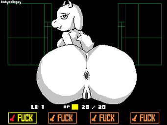 anthro anus big_butt breasts butt female genitals gui looking_at_viewer looking_back rear_view solo vulva babyboilogey undertale undertale_(series) toriel boss_monster_(undertale) bovid caprine mammal 4:3 digital_media_(artwork) pixel_(artwork)