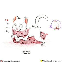 3_toes anus butt butt_grab eyes_closed feet female feral genitals hand_on_butt lying_on_pillow patreon_logo patreon_username pillow pink_anus pink_nose pink_vulva purring raised_tail red_pillow smile solo tail text toes vulva yordraw patreon pussycat_tiger domestic_cat felid feline felis mammal 1:1 hi_res painting_(artwork) traditional_media_(artwork) traditional_painting_(artwork) url