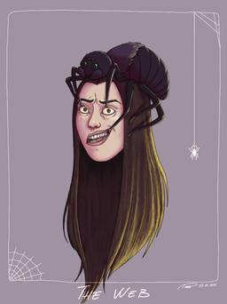 ambiguous_gender carrying_another creepy duo female feral floating_head fur hair human_focus multi_eye on_head spider_web panbeing-art the_magnus_archives arachnid arthropod entity_(tma) human mammal spider web_(tma) hi_res