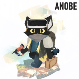 anobe anthro backpack big_ears black_body black_fur boots chibi clothed clothing footwear forsk_anobe fur gun holding_object holding_weapon looking_at_viewer male multicolored_body multicolored_fur nail_gun post-apocalyptic ranged_weapon shoes solo weapon rdfy canid canine fox mammal 1:1 2025 colored concept_art digital_drawing_(artwork) digital_media_(artwork) flat_colors official_art