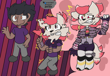anthro clothed clothed_anthro clothed_female clothed_male clothing female female/female goo_transformation male solo tail takeover tf_into_fictional_character transformation transformation_sequence moxxiecd epic_games fortnite kimiko_five-tails human mammal hi_res
