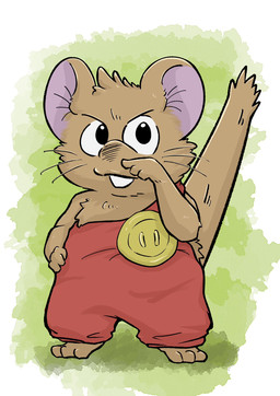 anthro biped brown_body brown_fur chibi clothed clothing fur male simple_background solo standing peka_nie gamba_no_bouken gamba_no_bouken_(series) ganba mammal mouse murid murine rodent 2026 hi_res