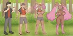 anthro big_breasts breast_growth breasts brown_body brown_fur clothed clothing expansion female forest fur gender_transformation genitals growth happy looking_at_self male mtf_transformation nipples nude pink_body pink_fur plant pokeball pussy solo species_transformation surprised_expression thick_thighs thigh_expansion torn_clothing transformation tree decourem nintendo pokemon generation_4_pokemon human lopunny mammal pokemon_(species) colored hi_res sequence