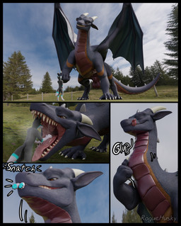 almost_fully_inside animal_genitalia anthro anthro_prey balls beckoning bodily_fluids breath claws duo feral feral_pred fully_inside fur genitals gesture grass horn larger_male larger_pred male male/male male_pred male_prey narrowed_eyes neck_bulge open_mouth oral_vore outside paws plant saliva sheath size_difference smile sound_effects swallowing tail teeth text tongue tongue_out vore wings rogue621 acidic_(modeler) arceronth_(modeler) fsa_(modeler) nuttymrgecky_(modeler) european_mythology mythology bunsen roguehusky canid canine canis domestic_dog dragon husky mammal mythological_creature mythological_scalie nordic_sled_dog scalie spitz western_dragon 3d_(artwork) absurd_res comic digital_media_(artwork) english_text hi_res signature