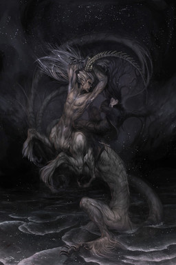 armpit_hair body_hair dark detailed_background duo fetlocks hair humanoid_pointy_ears long_hair male male_human outside pointy_ears sky star starry_sky tail water naomi_chen mythology dragon dragon_taur human humanoid_taur mammal mythological_creature mythological_scalie scalie taur 2:3 dark_theme