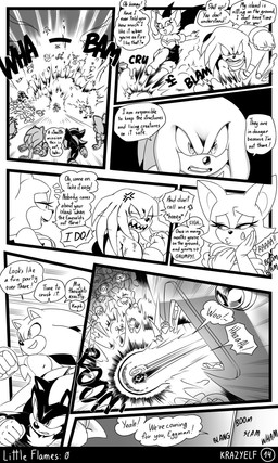 angry annoyed anthro armwear attack boots breath_powers clothed clothed_anthro clothed_female clothing dialogue dreadlocks elbow_gloves elemental_manipulation eyelashes female fight fire fire_breathing fire_manipulation footwear fully_clothed fully_clothed_anthro fully_clothed_female gloves group handwear kick legwear machine male profanity punch quills_(anatomy) shoes speech_bubble text thigh_highs krazyelf sega sonic_the_hedgehog_(series) knuckles_the_echidna miles_prower rouge_the_bat shadow_the_hedgehog sonic_the_hedgehog vector_the_crocodile badnik bat canid canine crocodile crocodilian echidna egg_pawn eulipotyphlan fox hedgehog mammal monotreme reptile robot scalie 3:5 absurd_res black_and_white comic english_text hi_res monochrome