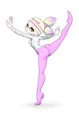 accessory breasts butt clothing female headband humanoid_pointy_ears legwear leotard not_furry pointy_ears pseudo_hair pupils rear_view simple_background small_breasts solo stretching tentacle_hair tentacles tights unusual_pupils white_background koharuno2 nintendo splatoon pearl_(splatoon) aquatic cephalopod humanoid inkling mollusk hi_res