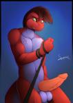 anthro balls bdsm biceps blue_background countershade_torso countershading dominant dominant_male erection first_person_view genitals green_eyes grey_body grey_scales grin holding_leash holding_object leash leash_pull leashed_pov looking_at_viewer male navel nude penis red_body red_scales red_tail scales simple_background smile solo tail tattoo spinal22 mythology soly dragon mythological_creature mythological_scalie scalie 2018 signature