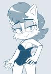 2018 anthro archie_comics areola big_breasts blue_and_white blush bottomless breasts chipmunk clothed clothing condom digital_drawing_(artwork) digital_media_(artwork) female fur genitals ground_squirrel hair hand_on_hip hi_res looking_at_viewer mammal monochrome nightgown nipple_outline nipple_slip nipples off_shoulder pussy rodent sally_acorn sciurid sega sexual_barrier_device smile solo sonic_the_hedgehog_(archie) sonic_the_hedgehog_(comics) sonic_the_hedgehog_(series) tenshigarden undressing