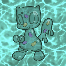 3_toes ambiguous_gender anthro big_feet blush blush_lines candy chibi circle_eyebrows dessert dripping eyebrows featureless_crotch featureless_hands feet food glistening glistening_body green_body hindpaw jelly_bean melting micro paws round_ears simple_background small_ears smile solo tail textured_background toes toony translucent translucent_body water wide_eyed dreamscreep goopy_(dreamscreep) domestic_cat felid feline felis goo_creature mammal 1:1 2023 cool_colors digital_media_(artwork) green_theme hi_res procreate_(artwork) nonbinary_(lore)