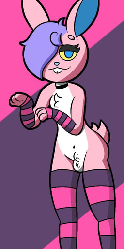 anthro clothing femboy footwear male male/male nude sex socks solo candi_barr_artist candi_barr lagomorph leporid mammal rabbit 1:2
