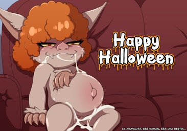 after_oral after_sex anthro belly big_belly biped bodily_fluids brown_body claws closed_smile cum cum_in_mouth cum_inflation cum_inside cum_on_belly cum_on_body cum_on_face cum_on_leg cum_string fangs female front_view furniture genital_fluids genitals hair holiday_message holidays inflation mouth_closed navel nude on_sofa orange_hair puffy_hair sitting sitting_on_sofa smile sofa solo teeth text vulva yellow_sclera young young_anthro young_female drc1369 ghoul_school halloween hanna-barbera mythology scooby-doo_(series) winnie_werewolf_(ghoul_school) canid canine mammal mythological_canine mythological_creature werecanid werecanine werecreature werewolf 2025 english_text hi_res spanish_description