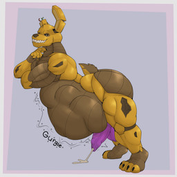 abdominal_bulge anthro balls belly big_belly big_butt black_sclera bodily_fluids butt cum ejaculation erection foreskin genital_fluids genitals hands-free huge_belly machine male male_pred mature_male muscular muscular_male nude pecs penis rumbling_stomach same_size_vore sharp_teeth smile stubble teeth tight_foreskin vein veiny_penis vore white_eyes yellow_body rokie38 five_nights_at_freddy's five_nights_at_freddy's_3 scottgames springtrap_(fnaf) animatronic lagomorph leporid mammal rabbit robot 1:1 hi_res