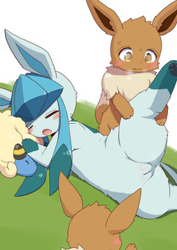 ambiguous_feral ambiguous_gender anus black_nose blissful_mouth blue_body blue_fur blue_inner_ear blue_markings blue_tail blush blush_lines bodily_fluids body_blush breath brown_body brown_eyes brown_fur brown_inner_ear brown_tail dipstick_tail eyelashes eyes_closed feet female female/ambiguous female_feral female_focus feral fur genitals glistening glistening_eyes gloves_(marking) group innie_vulva leg_markings lying markings multicolored_tail neck_tuft on_side pawpads paws pointy_ears prick_ears quadruped raised_leg raised_leg_grab sleeping small_nose socks_(marking) soles solo_focus sweat tail tail_markings tan_body tan_fur tan_tail tan_tail_tip toes tuft vulva vulva_blush wool_(fur) x_anus koorinezumi nintendo pokemon eevee eeveelution generation_1_pokemon generation_2_pokemon generation_4_pokemon glaceon mareep pokemon_(species) 2026 digital_media_(artwork) hi_res