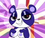 anthro big_nipples biped black_nose breasts charming crown eyebrows eyelashes female headgear looking_at_viewer nipples presenting presenting_breasts proud smile solo tiara softestpuffss hasbro littlest_pet_shop littlest_pet_shop_(2012) penny_ling bear giant_panda mammal 6:5 absurd_res digital_media_(artwork) hi_res