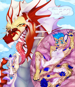 anthro anthro_prey belly bodily_fluids claws drooling drooling_tongue duo endosoma feral feral_pred fur hair horn inside_stomach internal larger_pred looking_at_viewer male male/male male_pred nude open_mouth oral_vore organs pawpads paws predator/prey safe_vore saliva saliva_string size_difference smile soft_vore spots stomach tail teeth text tongue tongue_out vore loathsomefreak mythology aroxos trey_(treylep) dragon felid leopard mammal mythological_creature mythological_scalie pantherine scalie absurd_res digital_media_(artwork) english_text hi_res