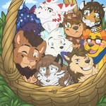 anthro basket container easter_basket easter_egg female group happy holidays looking_at_viewer love male one_eye_closed shy wink winking_at_viewer naoto easter mythology fina_(tigermigo) bear bovid canid canine canis caprine domestic_dog dragon felid fox hybrid lion mammal mythological_creature mythological_scalie pantherine scalie sergal sheep tiger 1:1 absurd_res hi_res