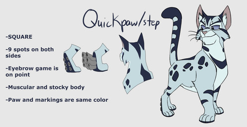 ambiguous_gender blue_body blue_fur feral feralized fur grey_body grey_eyes grey_fur multicolored_body multicolored_fur quadruped short_fur simple_background solo spots stocky stripes text white_background white_body white_fur segamastergirl my_hero_academia warriors_(book_series) tenya_ida domestic_cat felid feline felis mammal 2019 crossover english_text model_sheet