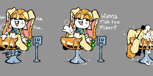 after_sex anthro anus blush bodily_fluids butt dripping female genital_fluids genitals looking_at_viewer looking_pleasured nude simple_background smile solo spread_legs spreading tail text vaginal_fluids vulva young young_female rexuranus sega sonic_the_hedgehog_(series) cream_the_rabbit lagomorph leporid mammal rabbit 2026 english_text