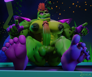 5_fingers 5_toes abs anthro balls barazoku big_balls big_muscles big_nipples big_pecs big_penis circumcised erection feet fingers foot_focus genitals green_body hair huge_muscles huge_nipples huge_pecs humanoid_feet humanoid_genitalia humanoid_penis hyper hyper_genitalia hyper_muscles machine male multicolored_body muscular muscular_anthro muscular_male nipples nude pecs penile penis plantigrade red_hair scenery soles solo toes zhecklar five_nights_at_freddy's five_nights_at_freddy's:_security_breach scottgames steel_wool_studios montgomery_gator alligator alligatorid animatronic crocodilian reptile robot scalie 2022 3d_(artwork) 6:5 absurd_res blender_(artwork) digital_media_(artwork) hi_res