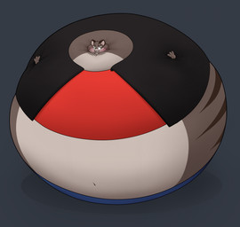 air_inflation ambiguous_gender anthro belly belly_expansion big_belly blush body_inflation brown_body brown_fur clothed clothing embarrassed expansion exposed_belly fur huge_belly hyper hyper_belly hyper_inflation immobile inflation looking_aside navel solo spherical_inflation striped_body striped_fur stripes sunken_head swollen_cheeks mkamboocha murphy_o'sullivan domestic_cat felid feline felis mammal 2023 hi_res