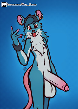 anthro balls barbell_piercing big_balls big_penis blep circular_barbell_piercing clothing ear_piercing ear_ring erection facial_piercing femboy fluffy genitals glans half-erect hat headgear headwear huge_penis humanoid_genitalia hyper hyper_genitalia hyper_penis looking_at_viewer male mostly_nude nose_piercing penis piercing ring_piercing septum_circular_barbell septum_piercing simple_background smug solo tail tongue tongue_out max_draws epic_games fortnite patreon kd_rattical_(fortnite) mammal murid murine rat rodent absurd_res cel_shading hi_res shaded