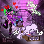 2_toes afro ambiguous_gender anthro ascii_(redthespian69) bdsm big_ears big_eyes black_fingers black_legs blue_body blue_eyes blue_feet blue_hands blue_skin blush bodily_fluids bondage bound bow_ribbon buckteeth butt canon_x_oc cartoon_gloves collar computer_monitor computer_screen duo exposed_butt feathers feet femboy flying_sweatdrops freckled_butt freckled_face freckles fur genderfluid glowing glowing_body green_eyes green_hair hair halo hooves intersex intersex/male laugh lying machine male mostly_nude on_front pink_body pixelated_heart purple_arms purple_background raised_tail restraints robotic_tentacles short_stack simple_background simple_face snout speed_lines stocks submissive submissive_anthro submissive_male sweat sweatdrop sweaty_arms sweaty_body sweaty_butt sweaty_face sweaty_feet sweaty_legs sweaty_thighs tail teeth tickle_fetish tickle_torture tickling tickling_butt tickling_feet tickling_sides toes wings wings_tied wool_(fur) zita586 helluva_boss collin_(helluva_boss) angel bovid caprine cherub humanoid mammal monitor_head robot sheep hi_res story story_in_description