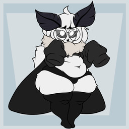 anthro belly big_butt bubble_butt butt clothing crop_top eyewear femboy glasses huge_thighs legwear male round_glasses shirt shortstack shortstack_male sleeves_past_wrists slightly_chubby slightly_chubby_male small_bulge solo thick_thighs thigh_highs topwear willowmoff willow_(willowmoff) arthropod insect lepidopteran moth 1:1 absurd_res hi_res