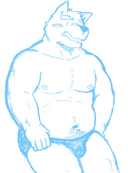anthro belly blush bulge clothing humanoid_hands kemono male moobs navel nipples overweight overweight_male simple_background solo underwear white_background kick_(artist) canid canine canis domestic_dog mammal 2015 sketch